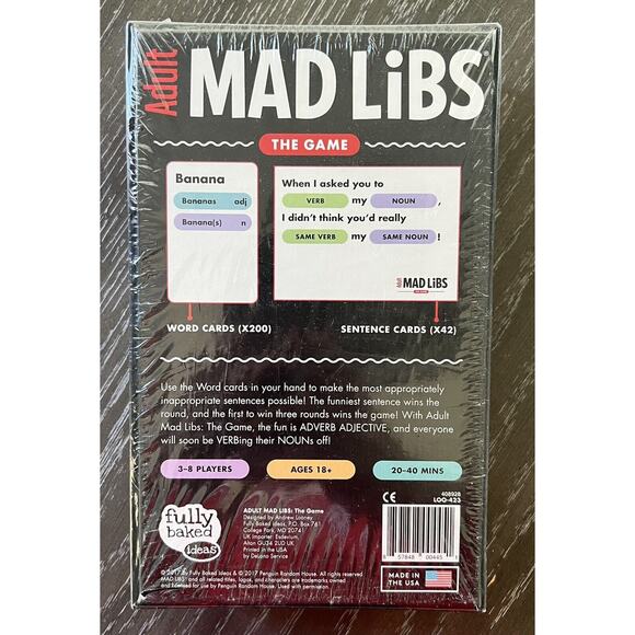 Adult Mad Libs Card Game Demo Copy 2017 Fully Baked Ideas, New and Sealed - Picture 2 of 6